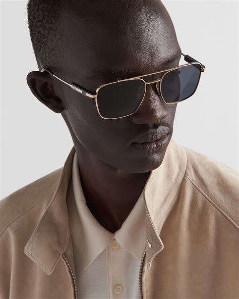 prada spr 04r tkm-0a7|Sunglasses with iconic metal plaque .